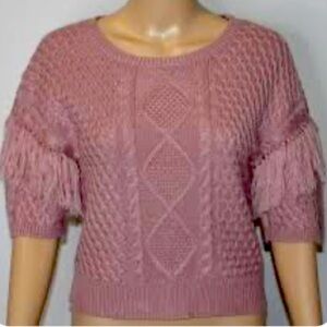 BB Dakota Fringed Out Short Sleeve Sweater